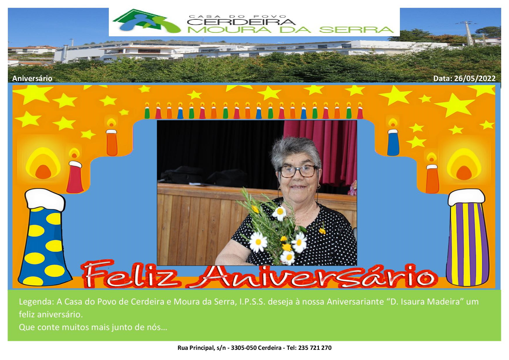 Feliz Aniversário D. Isaura Madeira em 26/05/2022