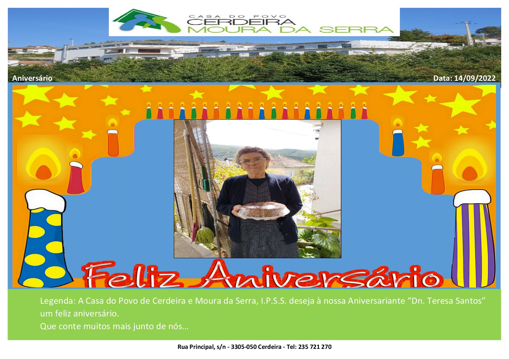 Feliz Aniversário “Dn. Teresa Santos” em 14/09/2022