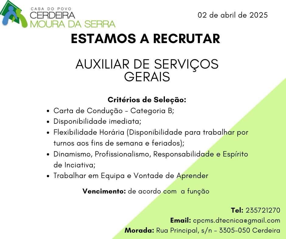 Oferta de Emprego em 02/04/2025